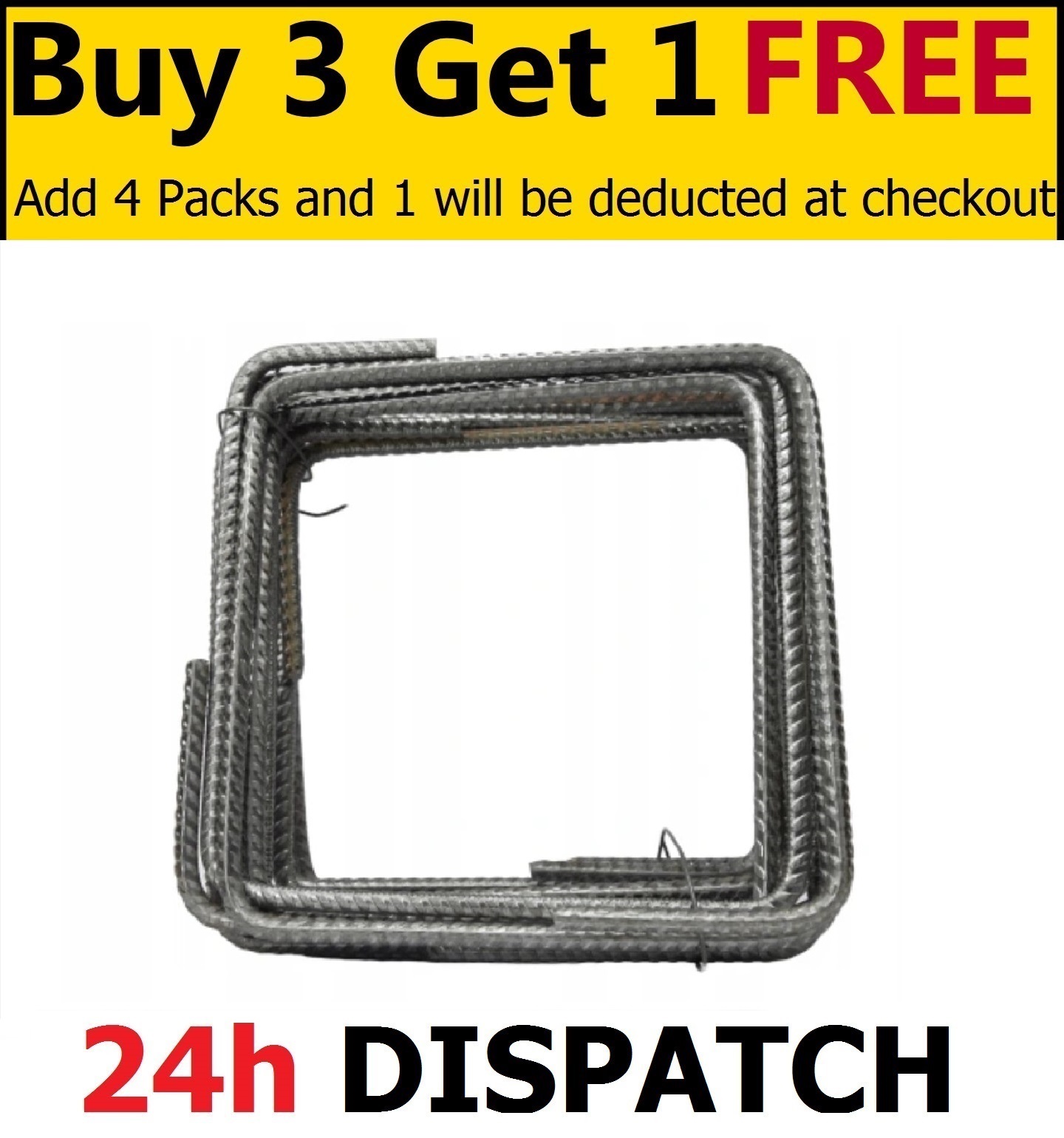 Reinforcing stirrups - Rectangular Links - reinforcement joiners - pack of 10